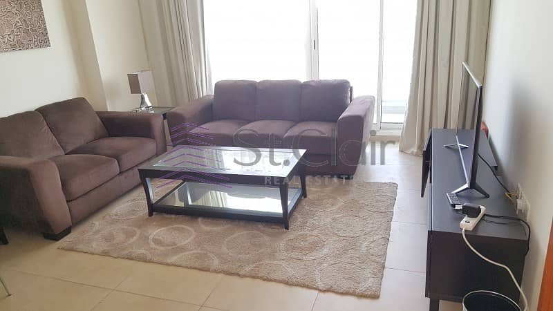 Furnished 1 Beds with Balcony | Community View