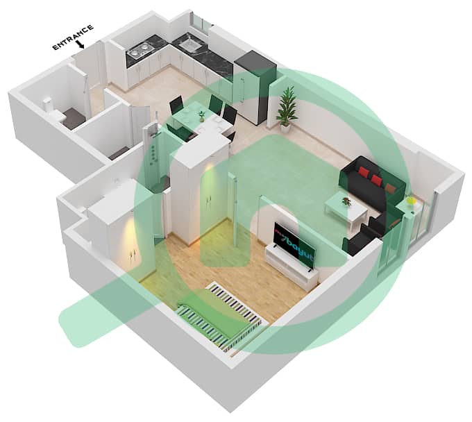 MAG 330 - 1 Bedroom Apartment Type/unit 1 / UNIT 1 Floor plan 1-Unit 1 interactive3D
