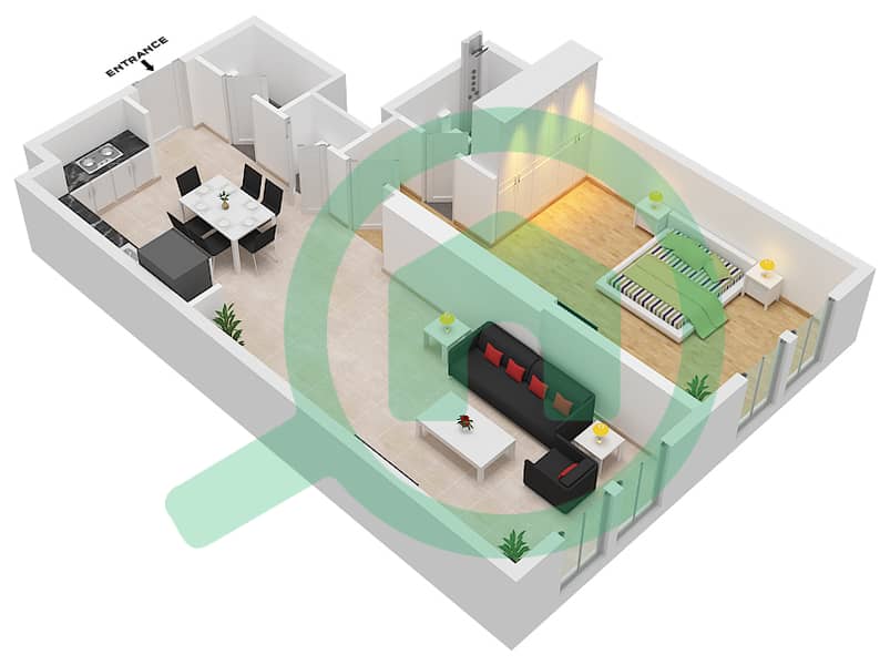 MAG 330 - 1 Bedroom Apartment Type/unit 3 / UNIT 12 Floor plan 3- Unit 12 interactive3D