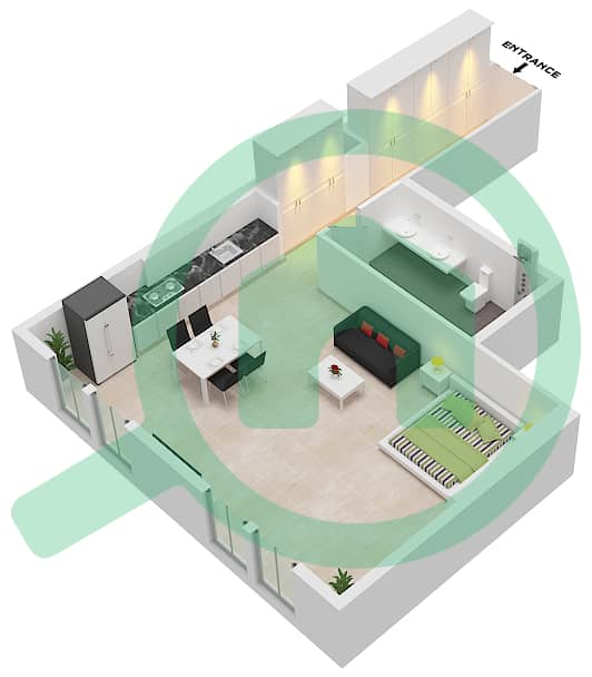MAG 330 - Studio Apartment Type/unit 3 / UNIT 24 Floor plan 3- Unit 24 interactive3D