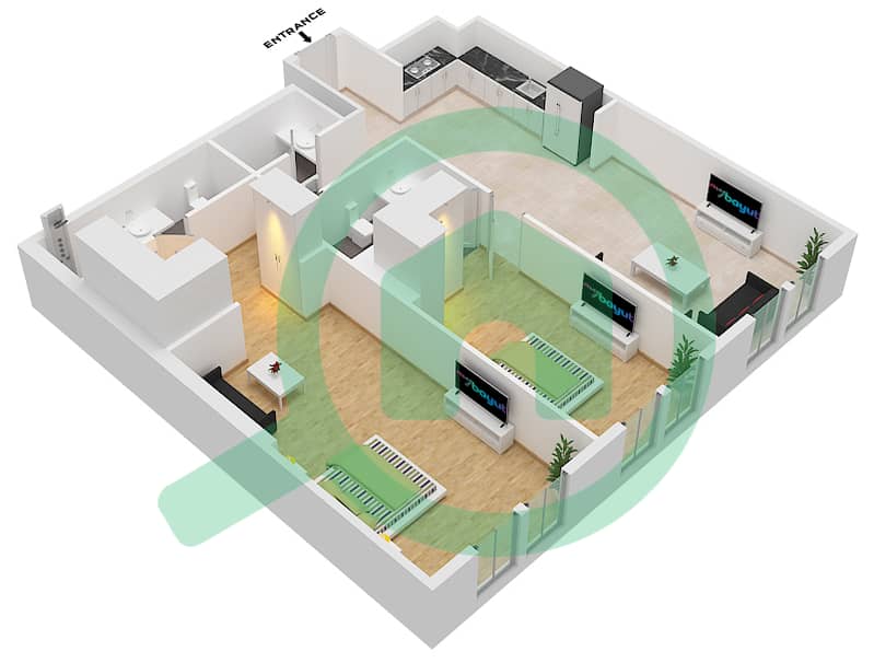 MAG 330 - 2 卧室公寓类型／单位4 / UNIT 21戶型图 4- Unit 21 interactive3D