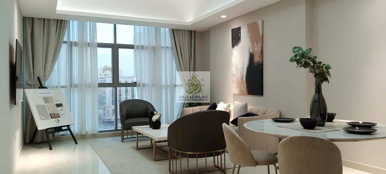 Own your apartment in the best tower in Ajman with only 5% down payment and the rest in installments over 80 months without interest or registration f