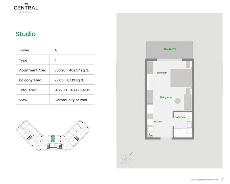 0 BR floor plan