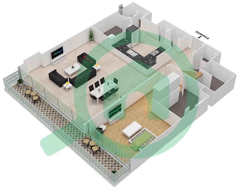Park Gate Residence - 4 Bedroom Townhouse Type 4A Floor plan Lower Level interactive3D