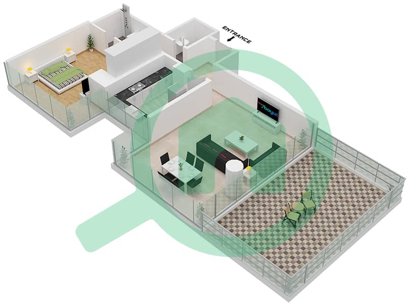 Jasmine A - 1 Bedroom Apartment Unit 1A FLOOR 5 Floor plan Floor 5 interactive3D