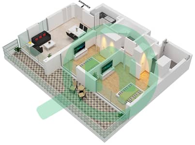海洋之门2号大楼 - 2 卧室公寓类型／单位13A / 01 FLOOR 01戶型图
