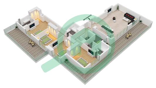海洋之门2号大楼 - 4 卧室公寓类型／单位2A / UNIT 02 FLOOR 06戶型图