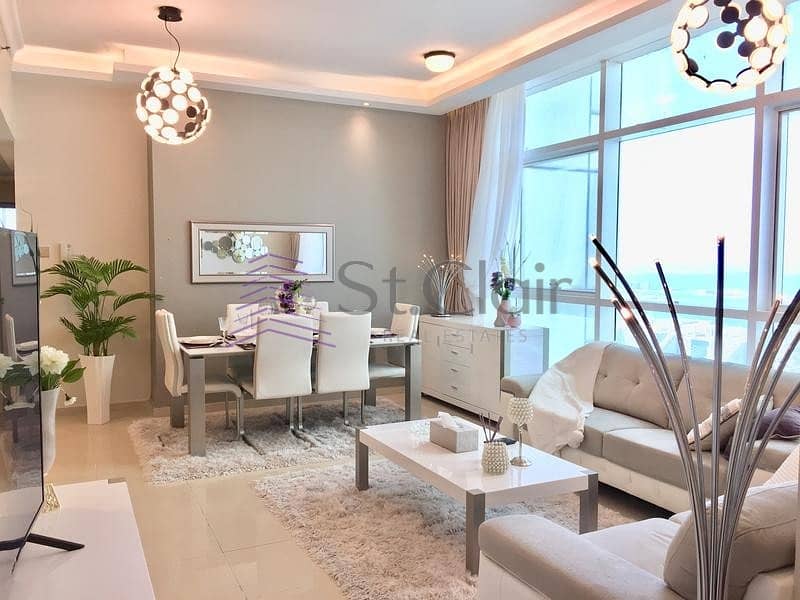 Fully Furnished 3 Beds | High Floor | Sea View