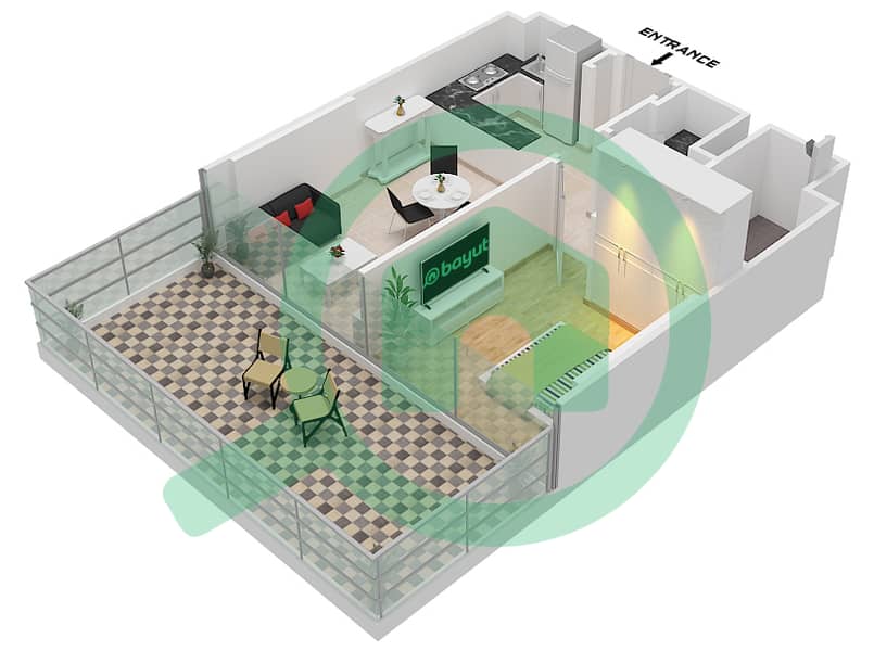 阿齐兹威尼斯 - 1 卧室公寓单位7,9 FLOOR 1戶型图 Unit 7,9
Floor 1 interactive3D