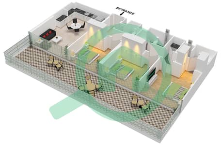 Azizi Venice - 3 Bedroom Apartment Unit 13 FLOOR 1 Floor plan