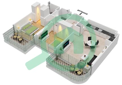 阿齐兹威尼斯 - 2 卧室公寓单位14 FLOOR 2-10戶型图