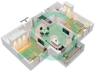 The Regent - 2 Bedroom Apartment Type D Floor plan