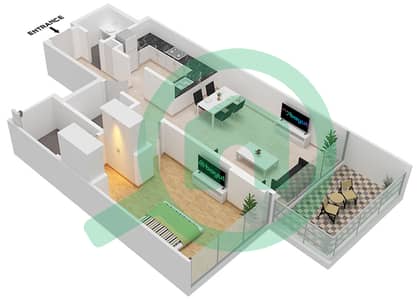 Mangrove Residences - 1 Bedroom Apartment Type 2 Floor plan