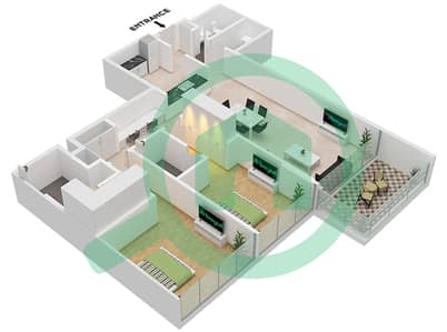Mangrove Residences - 2 Bedroom Apartment Type 4 Floor plan