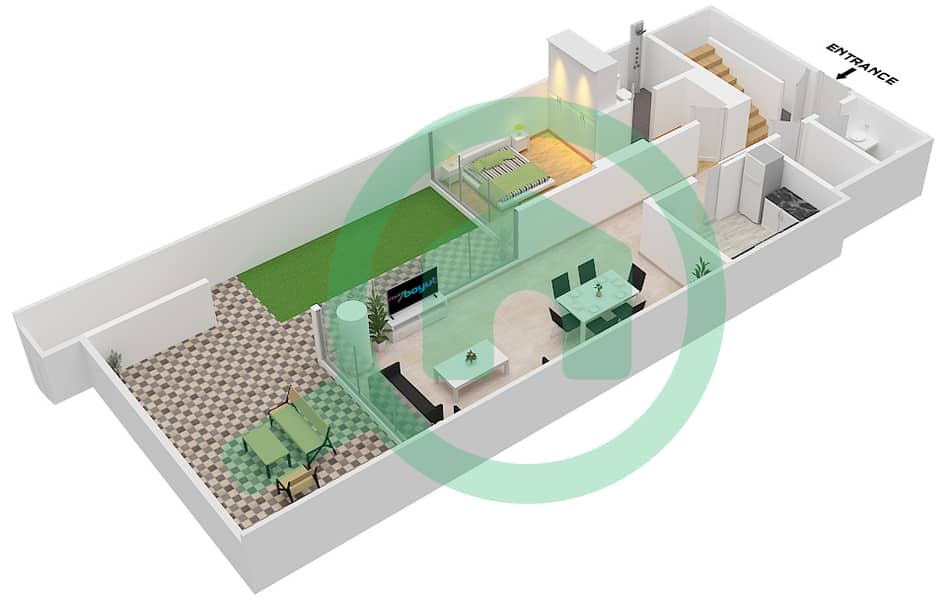 Mangrove Residences - 3 Bedroom Apartment Type B Floor plan Type B Floor Lower interactive3D