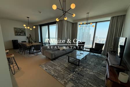 3 Bedroom Apartment for Rent in Downtown Dubai, Dubai - Fully Furnished | High Floor | Burj View