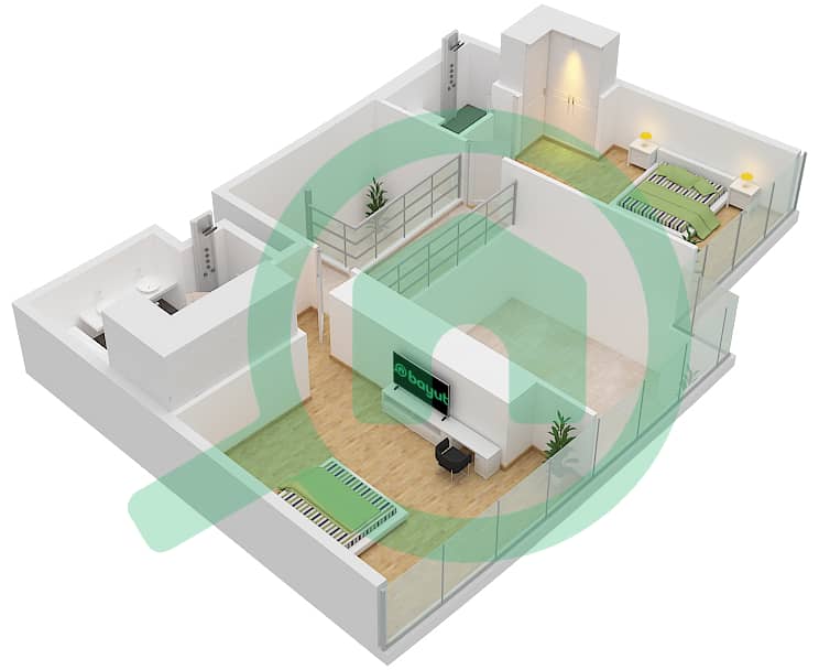 المخططات الطابقية لتصميم النموذج C,D شقة 2 غرفة نوم - برج كافالي Type C,D
Floor Upper 41,50,52,54,56,58 interactive3D