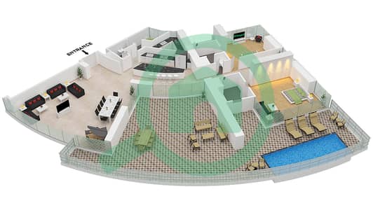 卡瓦利大厦 - 5 卧室公寓类型A戶型图