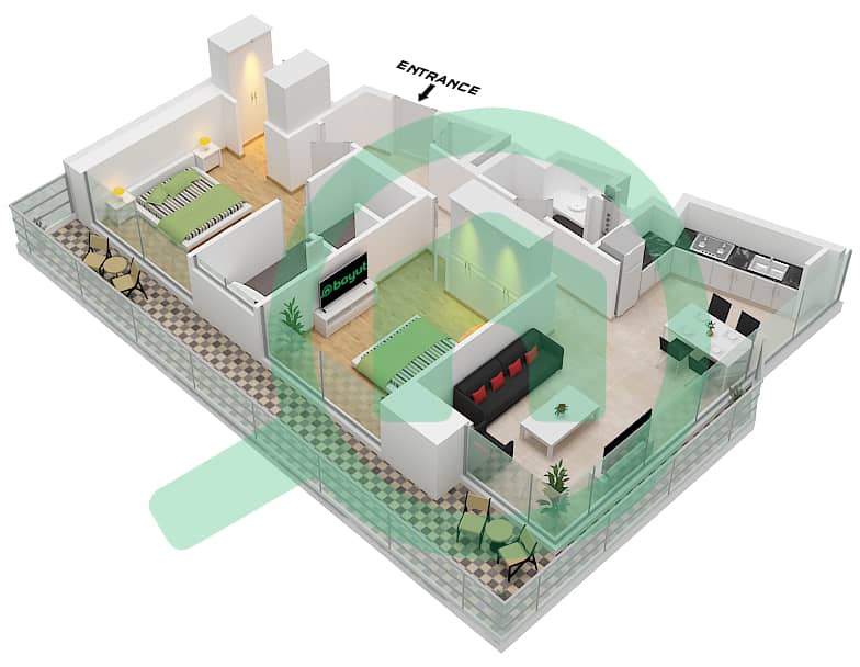 W Residences - 2 Bedroom Apartment Type/unit A1 / UNIT 5 FLOOR 2,4 Floor plan Type A1 Unit 5 Floor 2,4,6,8,10,12,14,16,18,20,22,24,26,28,30,32,34,36,38,40,42,44,46 interactive3D
