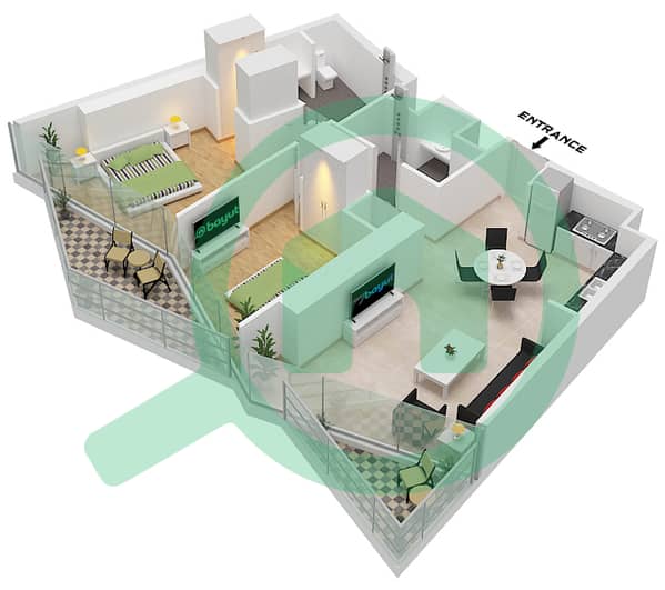 Type B1 Unit 4 Floor 2,4,6,8,10,12,14,16,18,20
