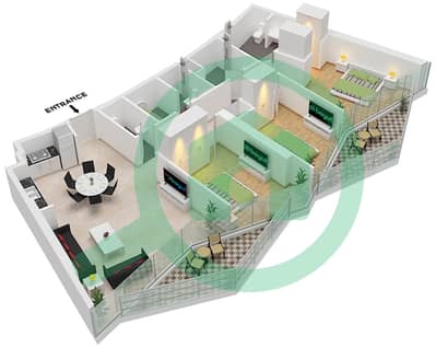 W Residences - 3 Bedroom Apartment Type/unit A / UNIT 2 FLOOR 22,24,26 Floor plan