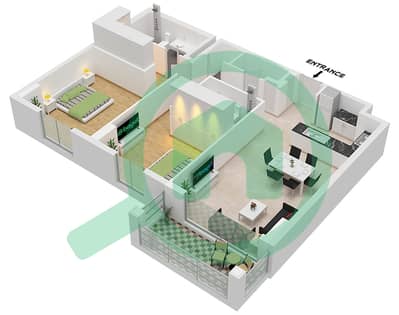 المخططات الطابقية لتصميم النموذج / الوحدة 4 / UNIT 4-5 FLOOR 2-6 شقة 2 غرفة نوم - برج لا سيرين 4