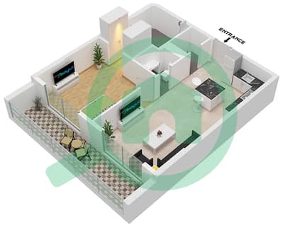 المخططات الطابقية لتصميم الوحدة 205 شقة 1 غرفة نوم - ماركيز سيجنيتشر