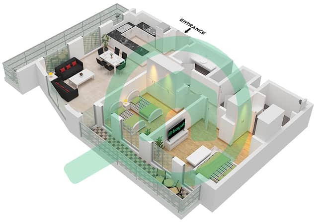 Type 2D Unit 16 Second-Fourth Floor Tower A Type 2D Unit 16 Second-Fourth Floor Tower A