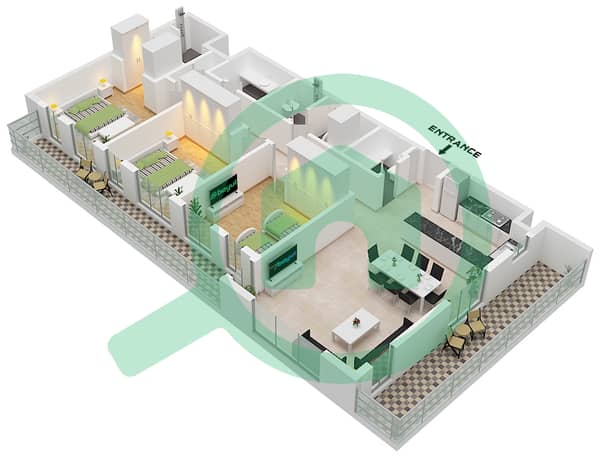 "Type 1D Unit 7 Second-Fourth Floor Tower A
Unit 6 First-Fourth FLoor Tower B"