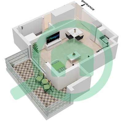 Q花园loft公寓 - 单身公寓类型B FLOOR 3-13戶型图