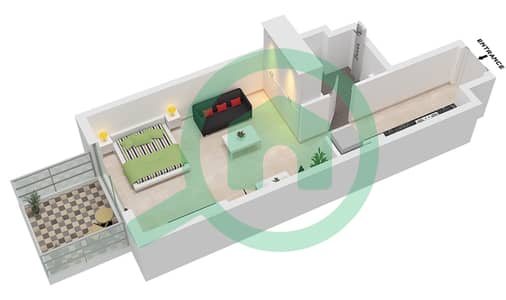 Q花园loft公寓 - 单身公寓类型D1 FLOOR 3-9戶型图