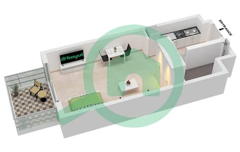 Q花园loft公寓 - 单身公寓类型E FLOOR 3-9戶型图