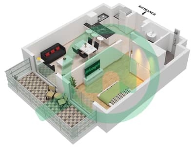 Q花园loft公寓 - 1 卧室公寓类型C FLOOR 10-13戶型图