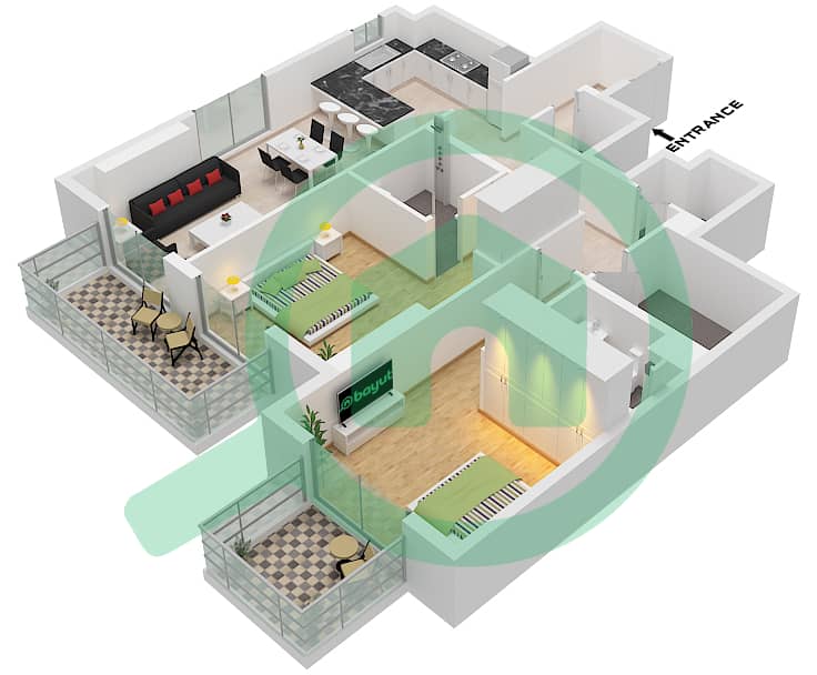 Q Gardens Lofts - 2 Bedroom Apartment Type A FLOOR 10-13 Floor plan Type A Floor 10-13
54b0205213264b858f0ab66cff1bea2e interactive3D