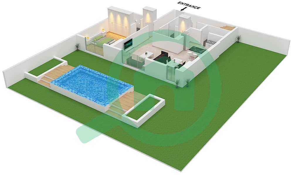 Q Gardens Lofts - 4 Bedroom Apartment Type C2 FLOOR 1,2 Floor plan TypeC2 Lower Floor 1 interactive3D