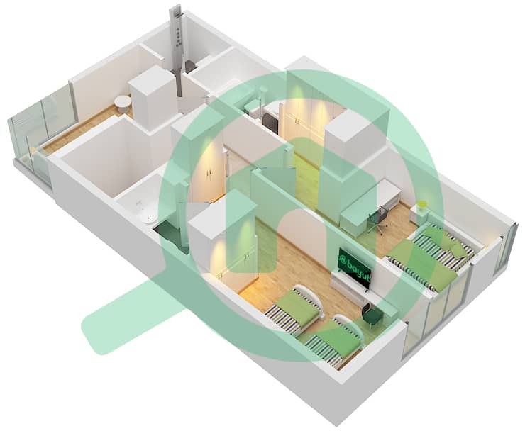 Perla 2 - 3 Bedroom Apartment Type E Floor plan Type E Upper Floor Ground Floor - Floor 10 interactive3D