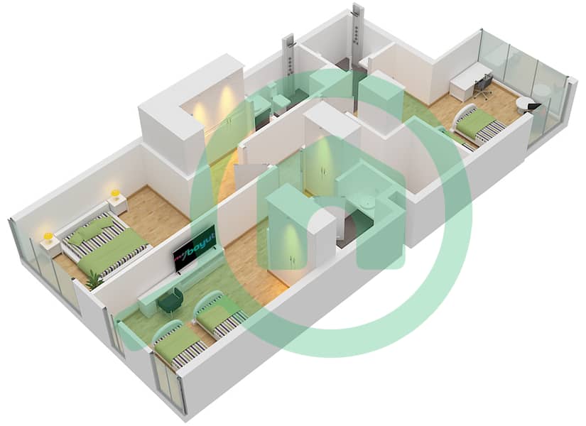 Perla 2 - 4 Bedroom Apartment Type A Floor plan Type A Upper Floor Ground Floor - Floor 10 interactive3D