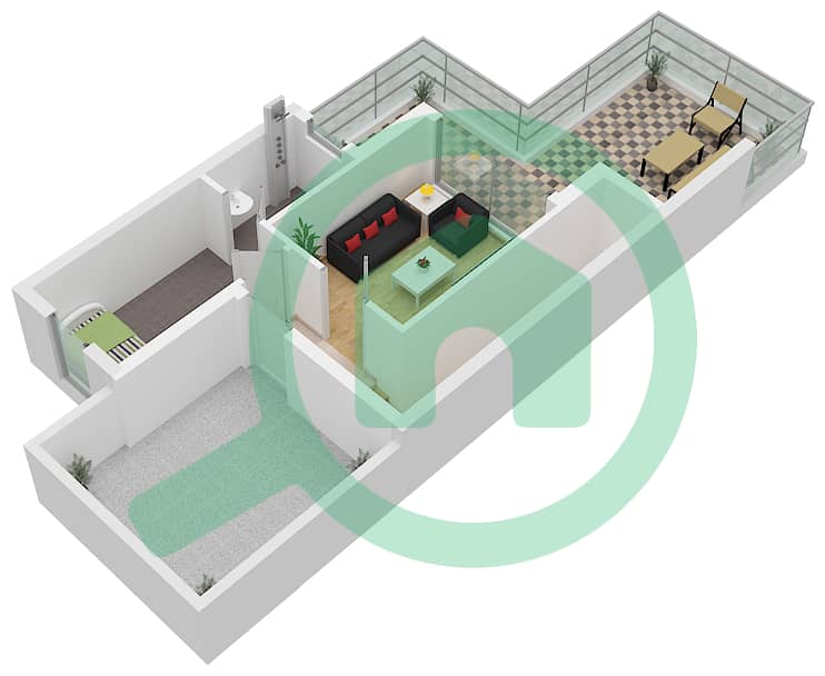 المخططات الطابقية لتصميم النموذج A تاون هاوس 4 غرف نوم - غرين وودز Type A Second Floor interactive3D