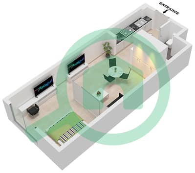 Marriott Residences (West Five) - Studio Apartment Unit 7  FLOOR 2-29 Floor plan