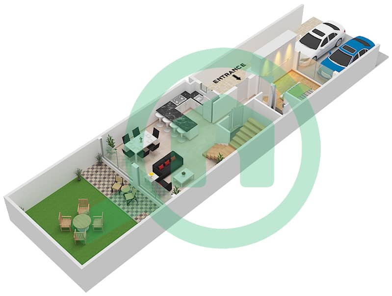 The Legends - 4 Bedroom Townhouse Type TH15-M-L Floor plan TH15-M-L Floor Ground interactive3D