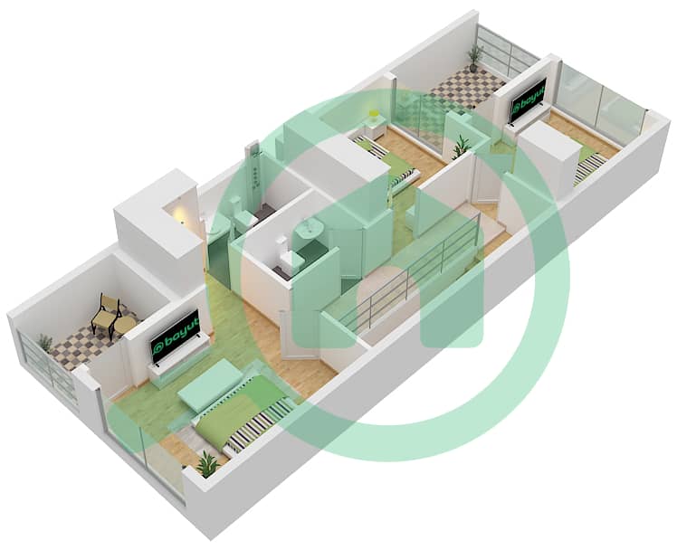 The Legends - 4 Bedroom Townhouse Type TH15-M-L Floor plan TH15-M-L Floor First interactive3D