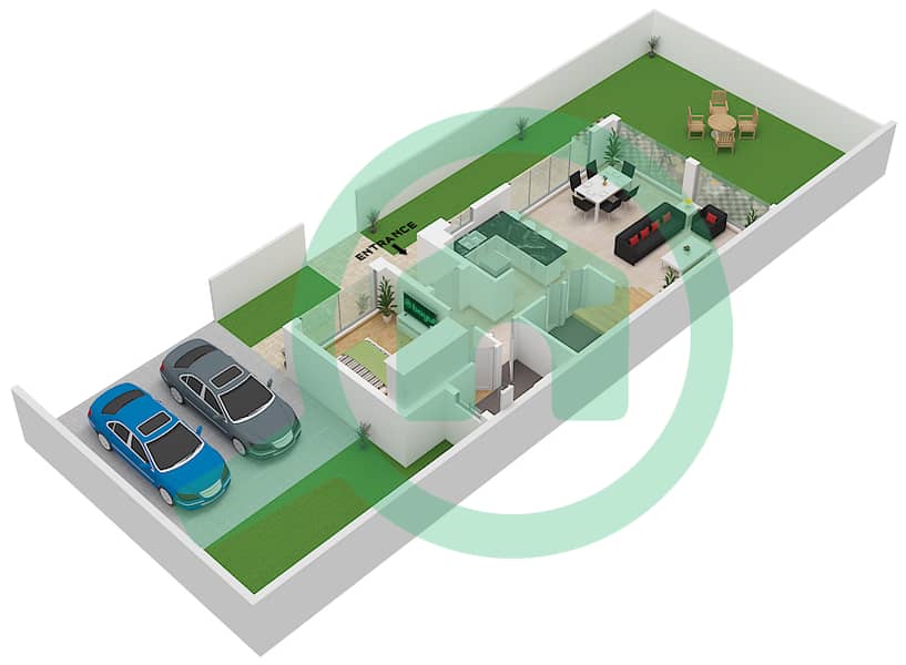 The Legends - 5 Bedroom Townhouse Type TH20B-E-L Floor plan TH20b-E-L Floor Ground interactive3D