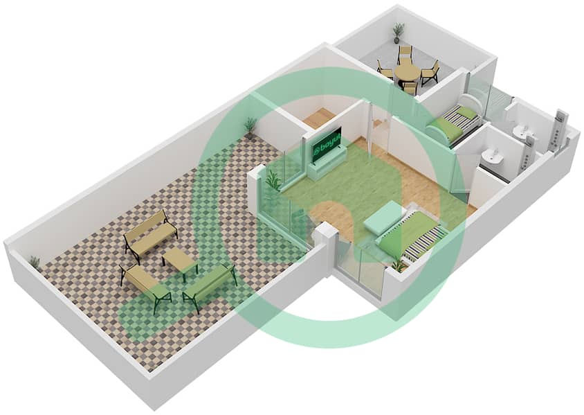 传奇别墅区 - 6 卧室联排别墅类型TH32-E-L戶型图 TH32-E-L  Roof interactive3D