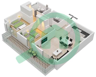 Marriott Residences - 2 卧室公寓单位UNIT 9 FLOOR 13戶型图