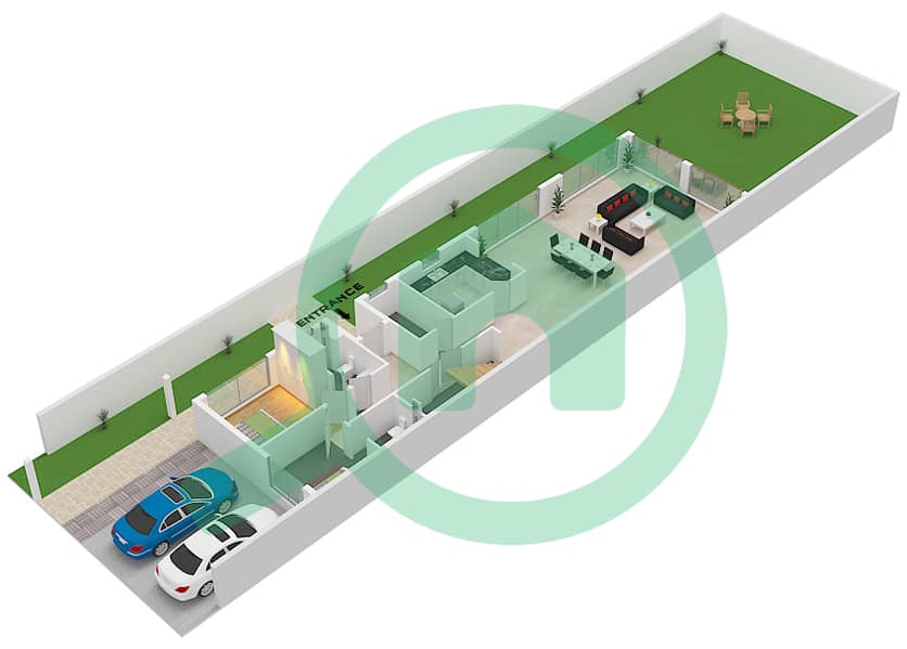 The Legends - 7 Bedroom Townhouse Type TH34-E-L Floor plan TH34-E-L Floor Ground interactive3D