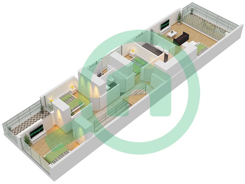 The Legends - 7 Bedroom Townhouse Type TH34-E-L Floor plan TH34-E-L Floor First interactive3D