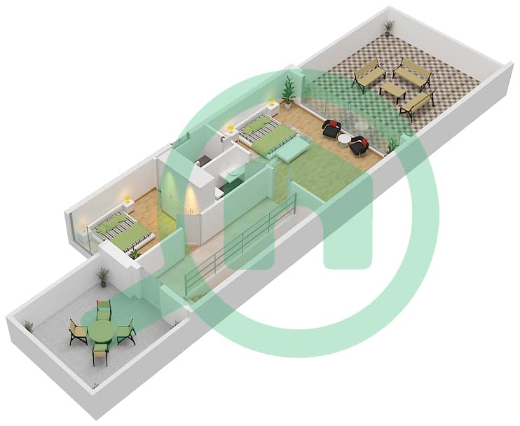 The Legends - 7 Bedroom Townhouse Type TH34-E-L Floor plan TH34-E-L Roof interactive3D