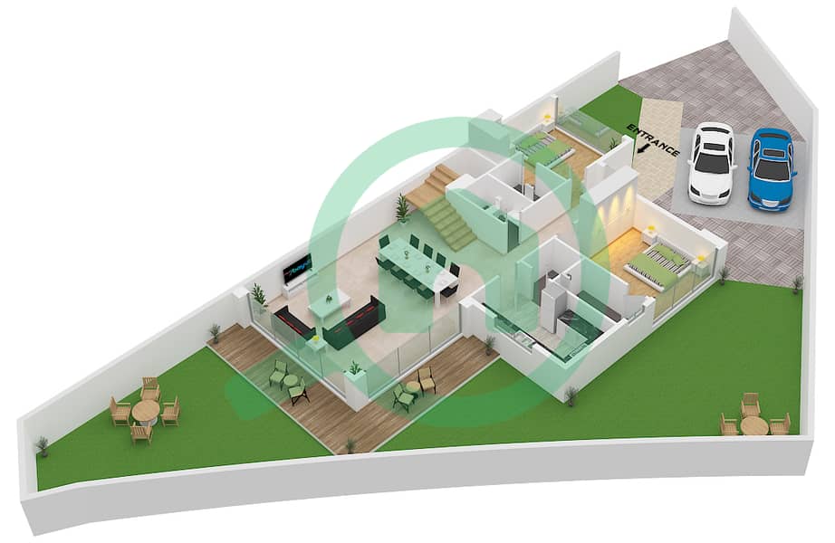 The Legends - 7 Bedroom Townhouse Type TH36-E-L Floor plan TH36-E-L Floor Ground interactive3D