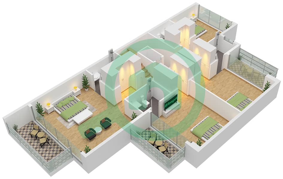 The Legends - 7 Bedroom Townhouse Type TH36-E-L Floor plan TH36-E-L Floor First interactive3D