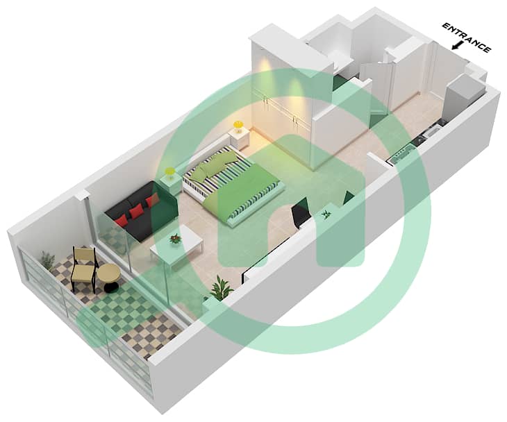 المخططات الطابقية لتصميم النموذج ST2 FLOOR 3-9 شقة استوديو - ذا باراغون باي IGO ST2 Floor 3-9 interactive3D